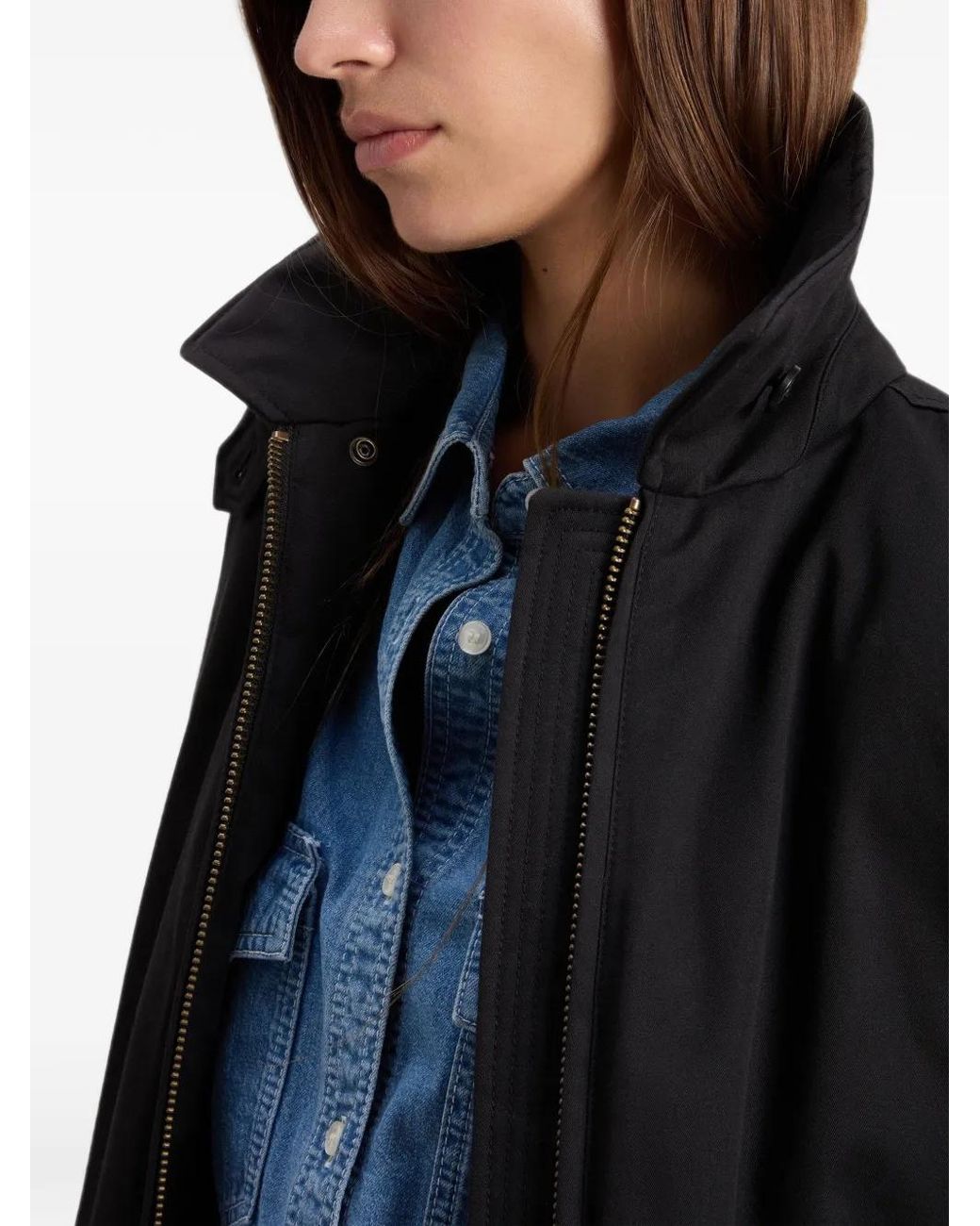 Woolrich Black Faux-Fur Collar Field Jacket