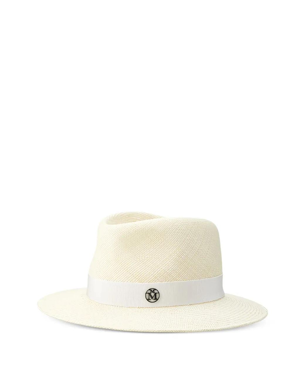 Cappello André Con Nastro di Maison Michel in White
