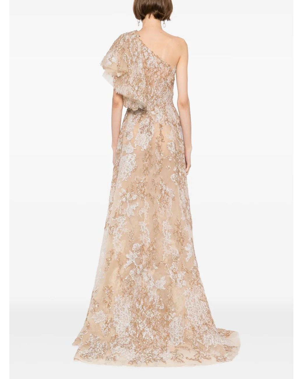 Saiid Kobeisy Natural Embroidered Maxi Dress