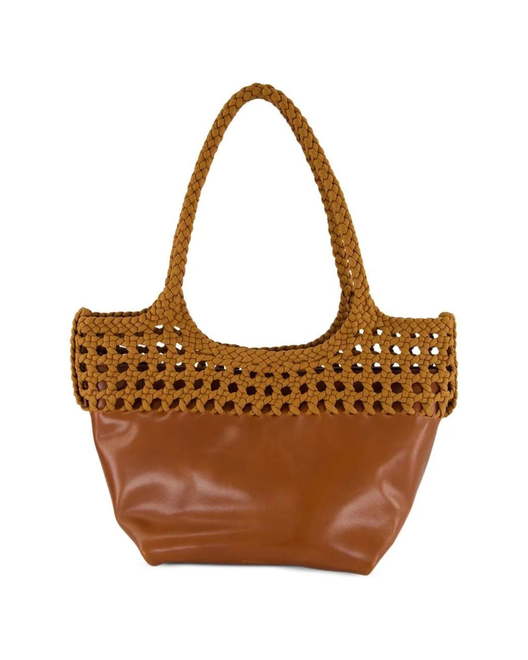 Hereu Brown Elma Braided Shoulder Bag