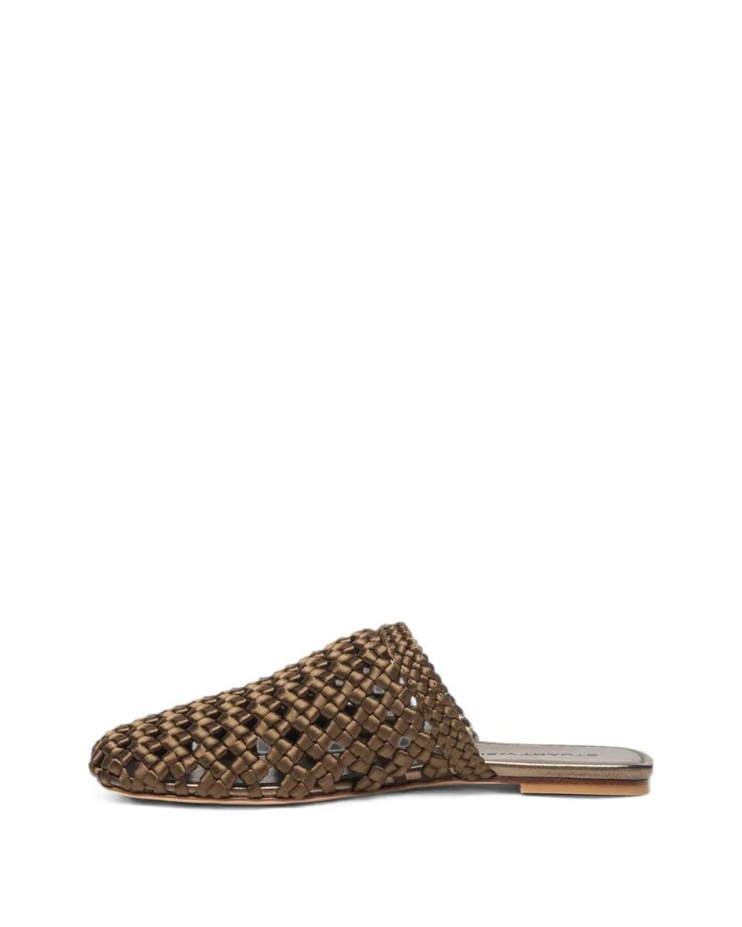 Stuart Weitzman Brown Marina Woven Mules