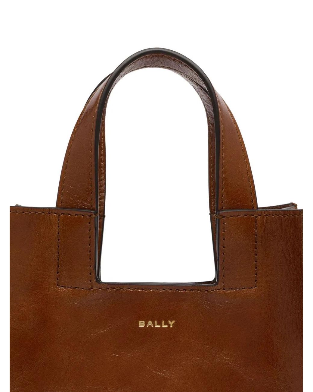 Bally Mini Easy Leather Tote Bag in Brown | Lyst