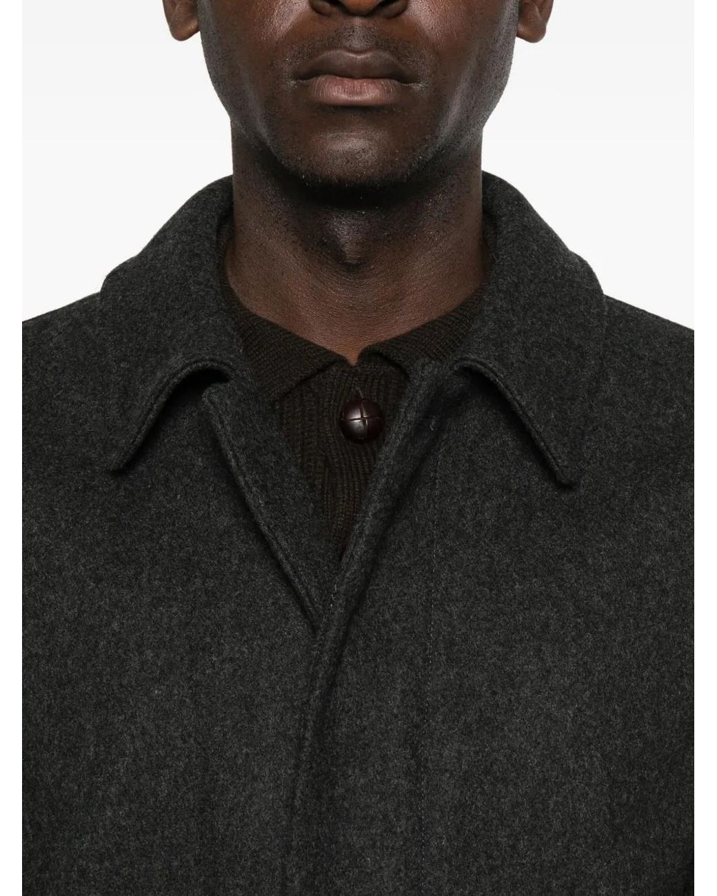 A.P.C. Black Welt-Pocket Wool-Blend Coat for men
