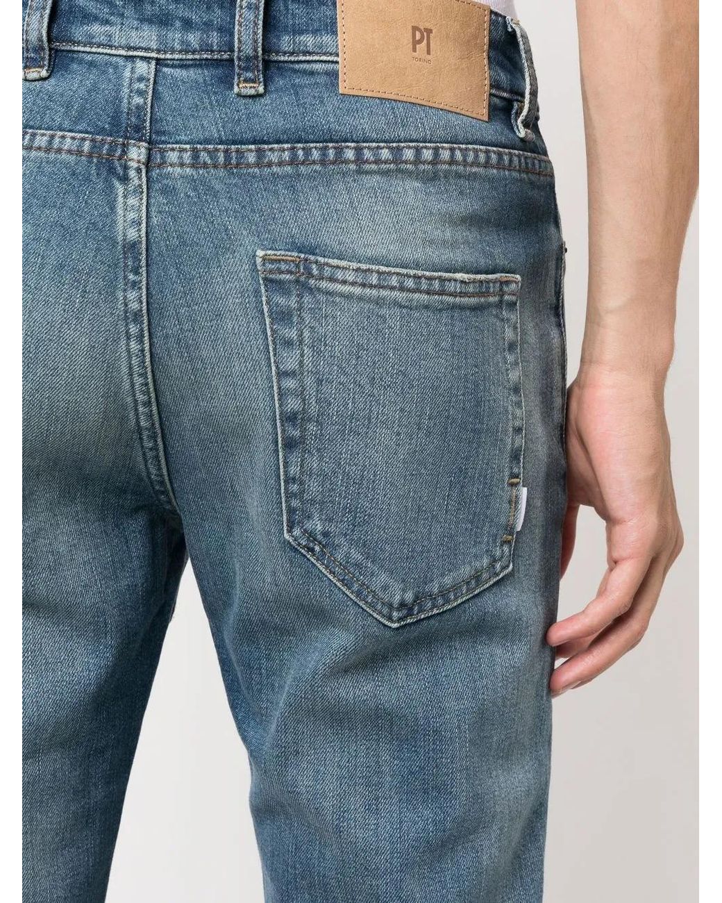 PT Torino Blue Light-Wash Slim-Fit Jeans for men