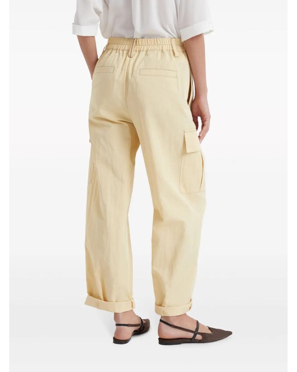 Brunello Cucinelli Natural Cargo Pants