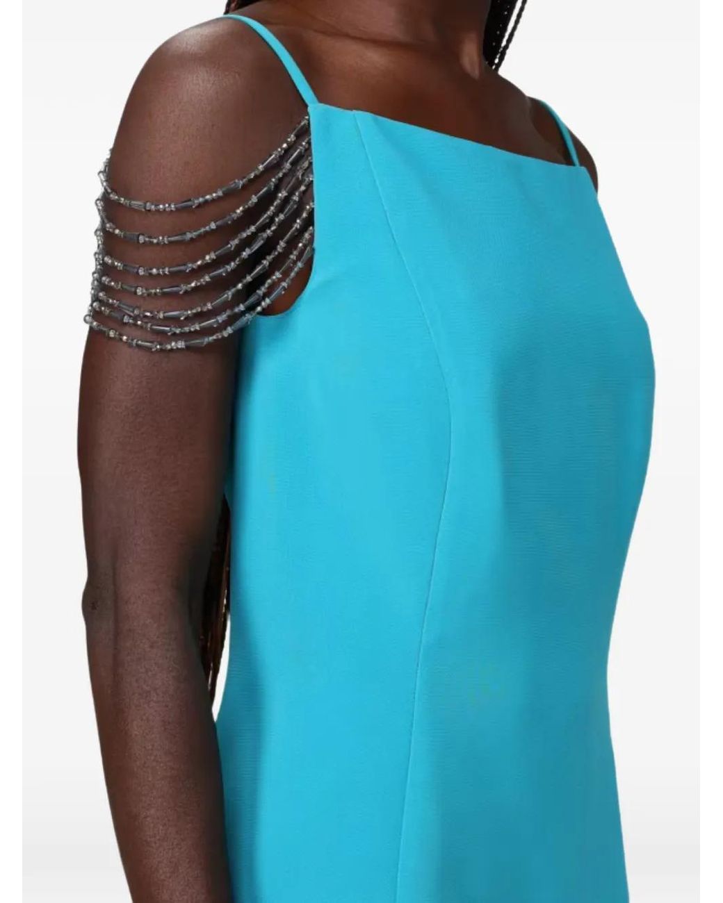 Pinko Blue Chain-Embellished Midi Dress