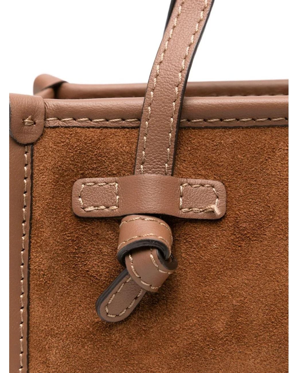 Gianni Chiarini Brown Miss Marcella Knotted-Detail Suede Tote Bag
