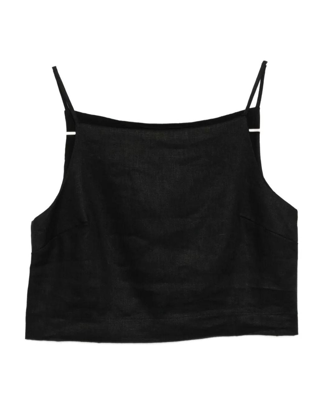 Reformation Black Kerri Linen Top