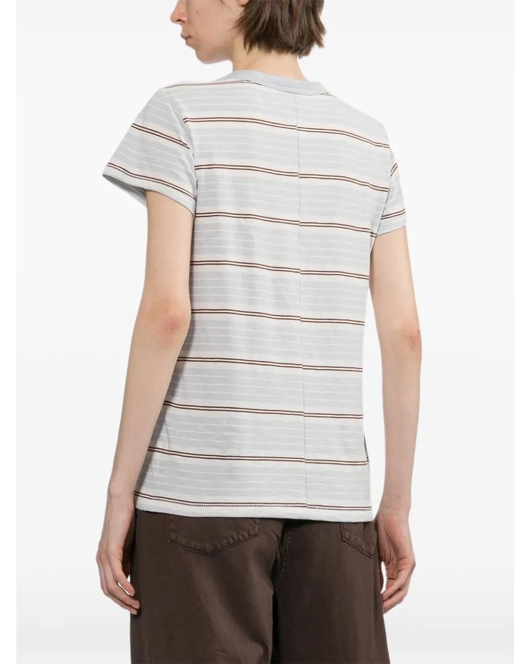 Rag & Bone White Striped Short-Sleeve T-Shirt