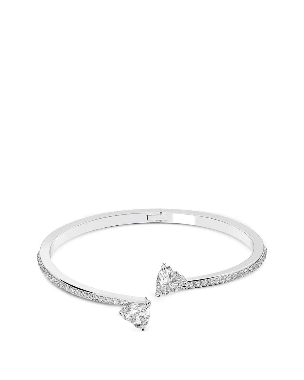 Swarovski White Mesmera Heart-Motif Crystal-Embellished Bangle