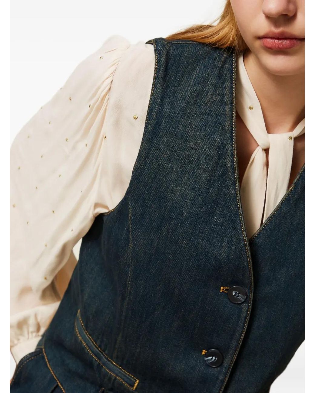 Twinset Green Denim Gilet