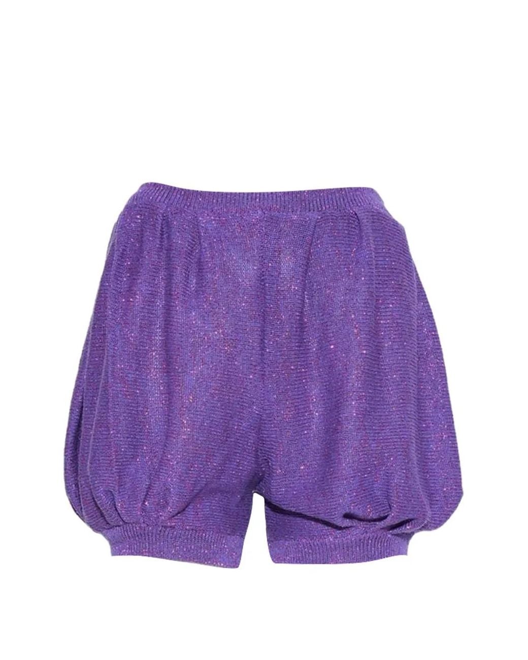 Sophia Webster Purple Princess Glitter-Knit Shorts