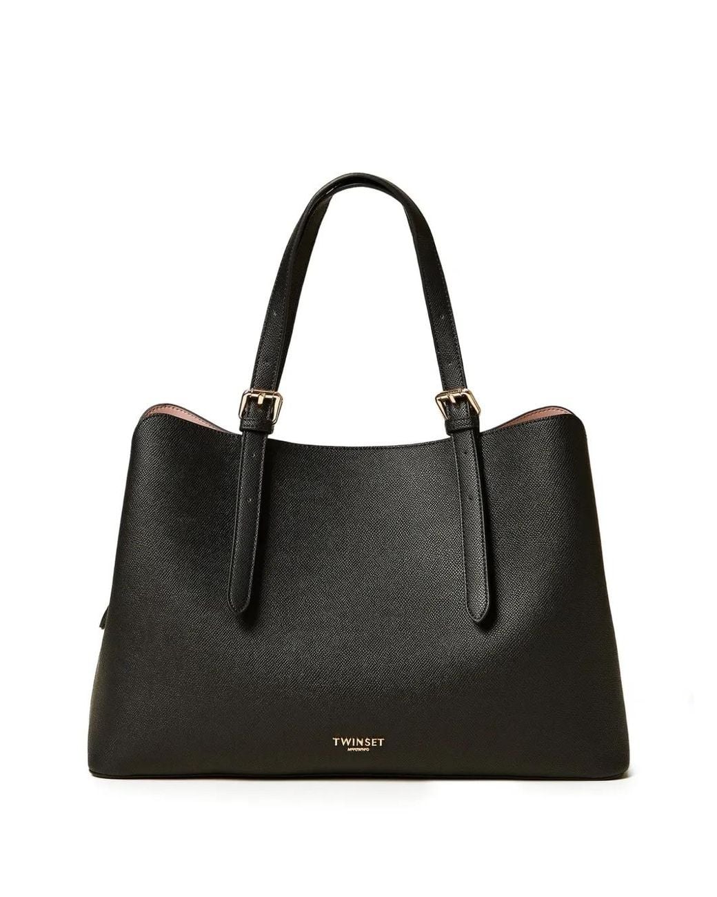 Twinset Black Tote Bag With Buckles