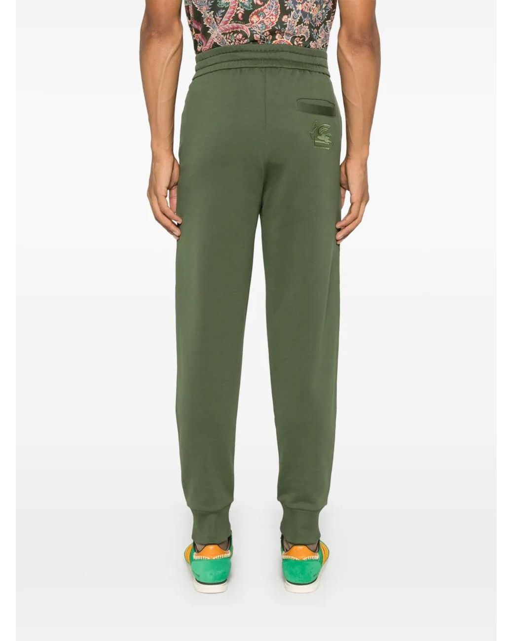 Etro Green Pegaso-Motif Track Pants for men