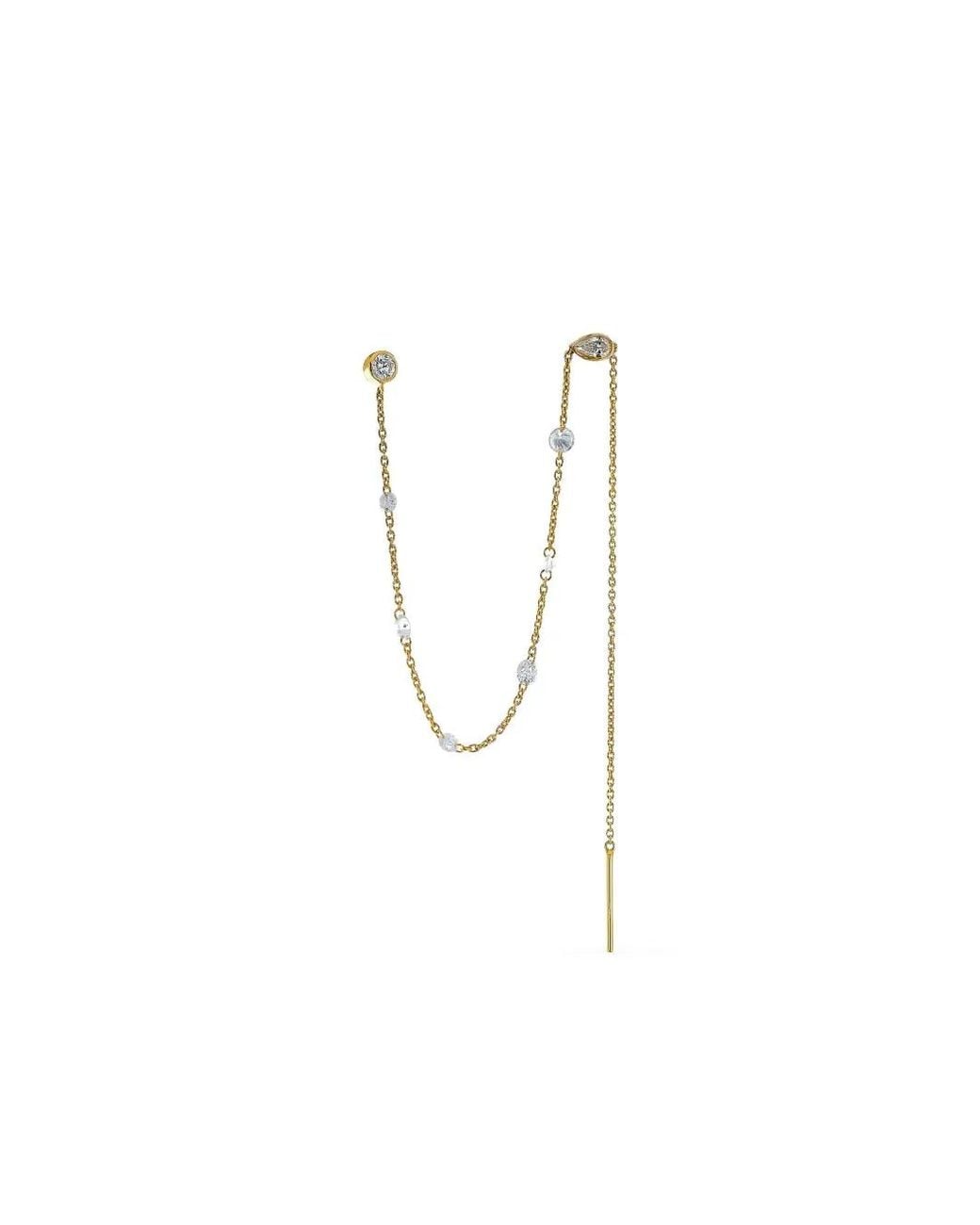 Logan Hollowell White 18K Diamond Thread Earring