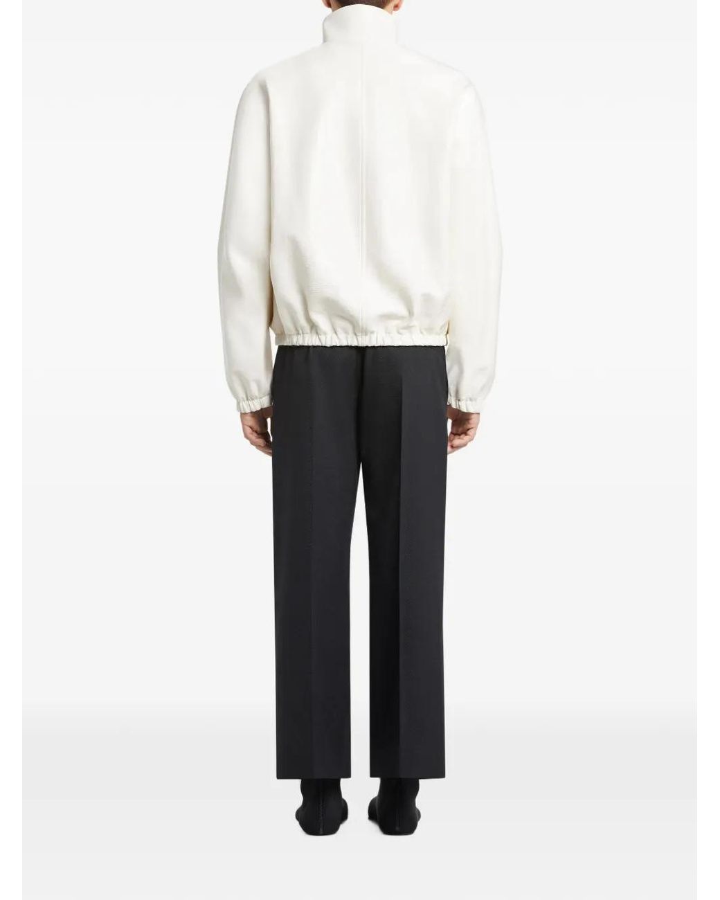 Courreges White Vinyl Zipped Bomber Jacket for men