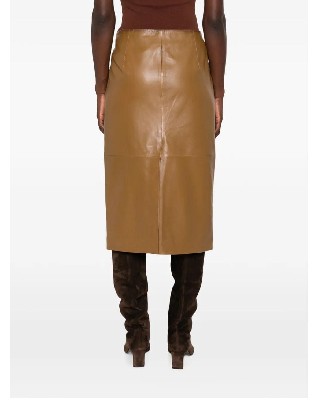 Dorothee Schumacher Natural Sleek Statement Leather Skirt