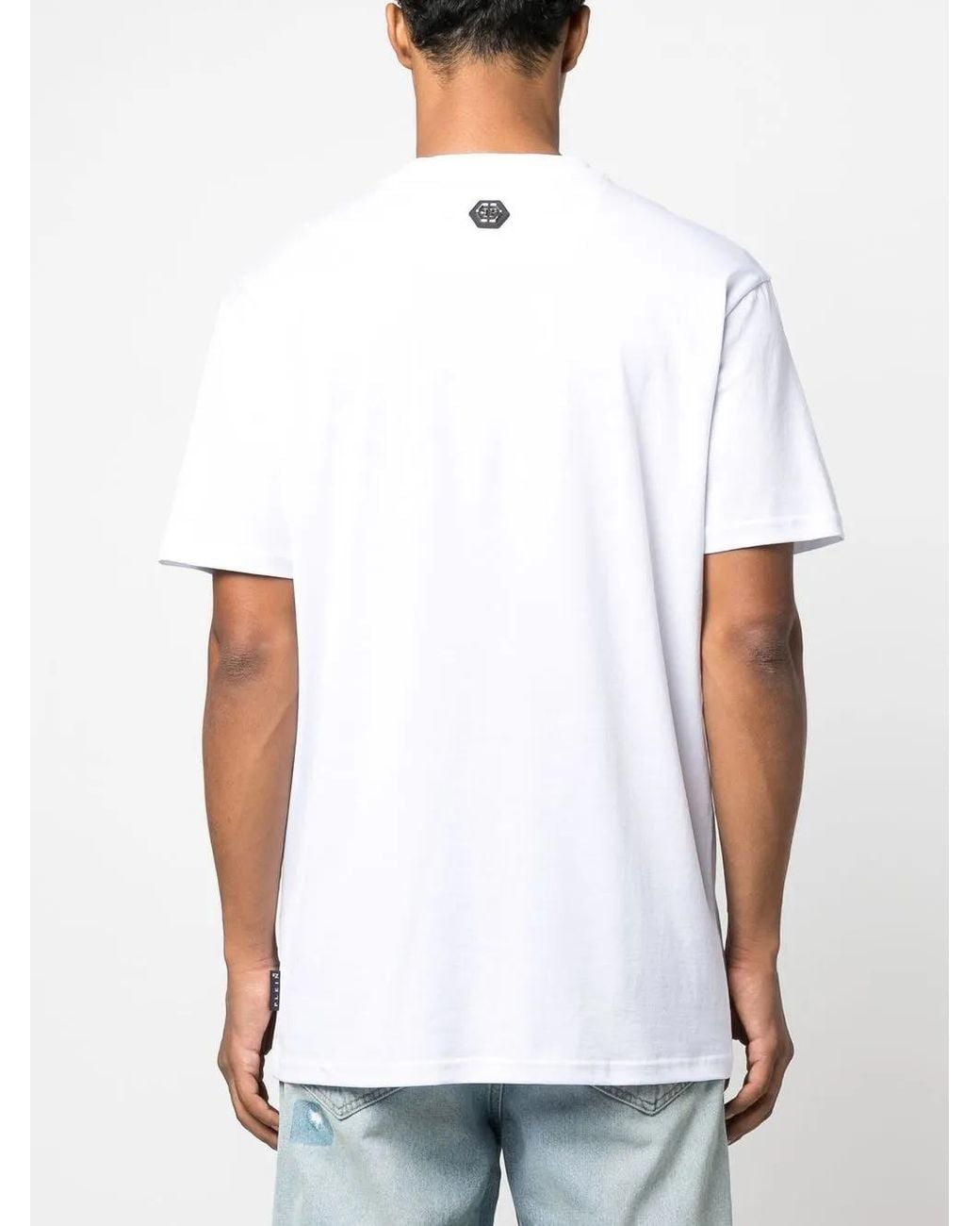 Philipp Plein White Hawaii Embellished Short-Sleeve T-Shirt for men