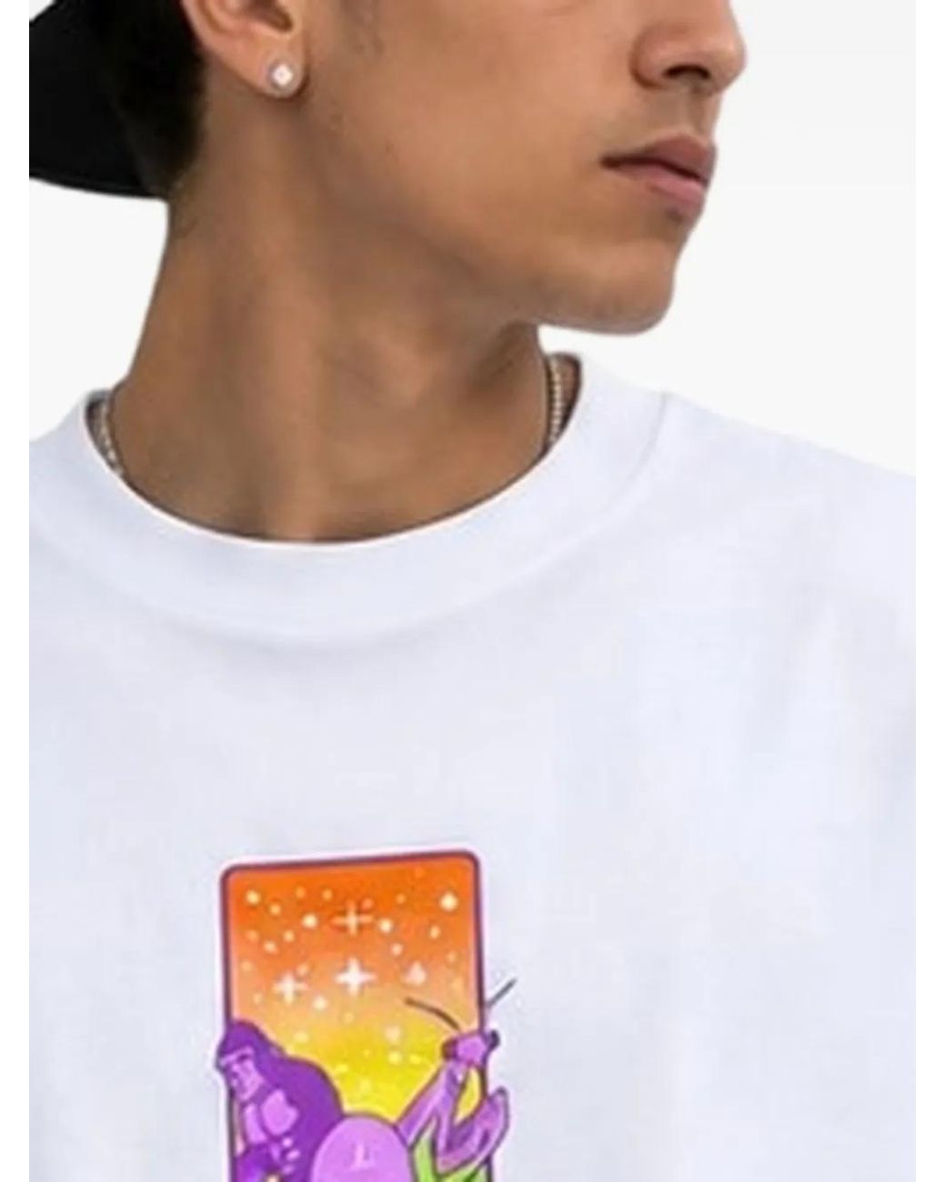 Pleasures White Graphic-Print T-Shirt for men