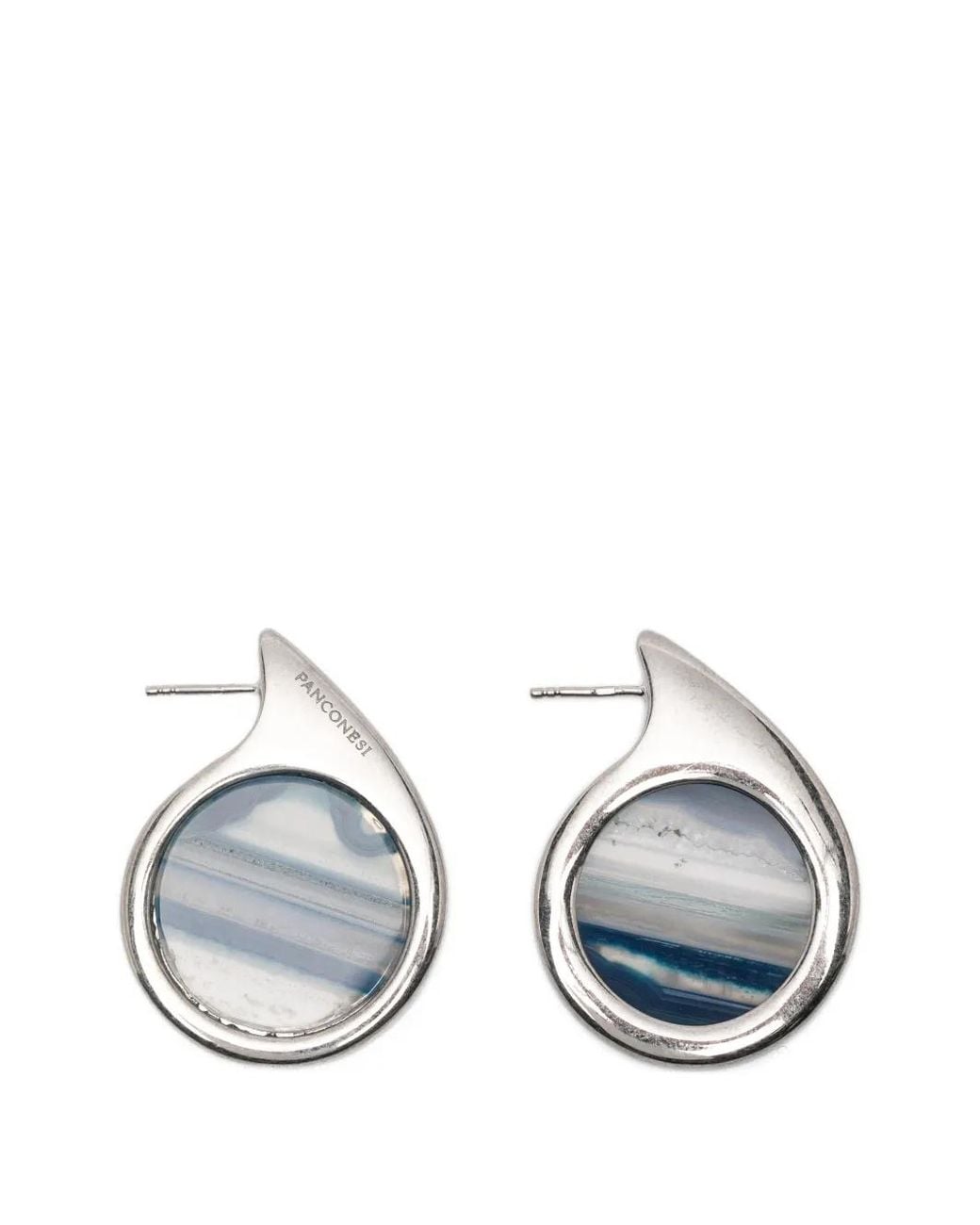Panconesi Metallic Small Agate Earrings