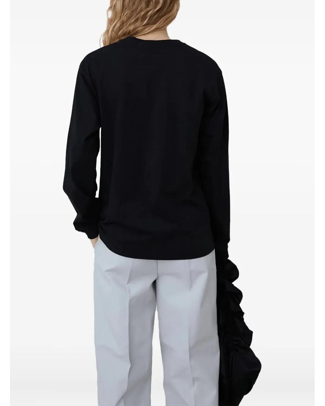 OperaSPORT Black Claudette Logo-Printed Long-Sleeve T-Shirt