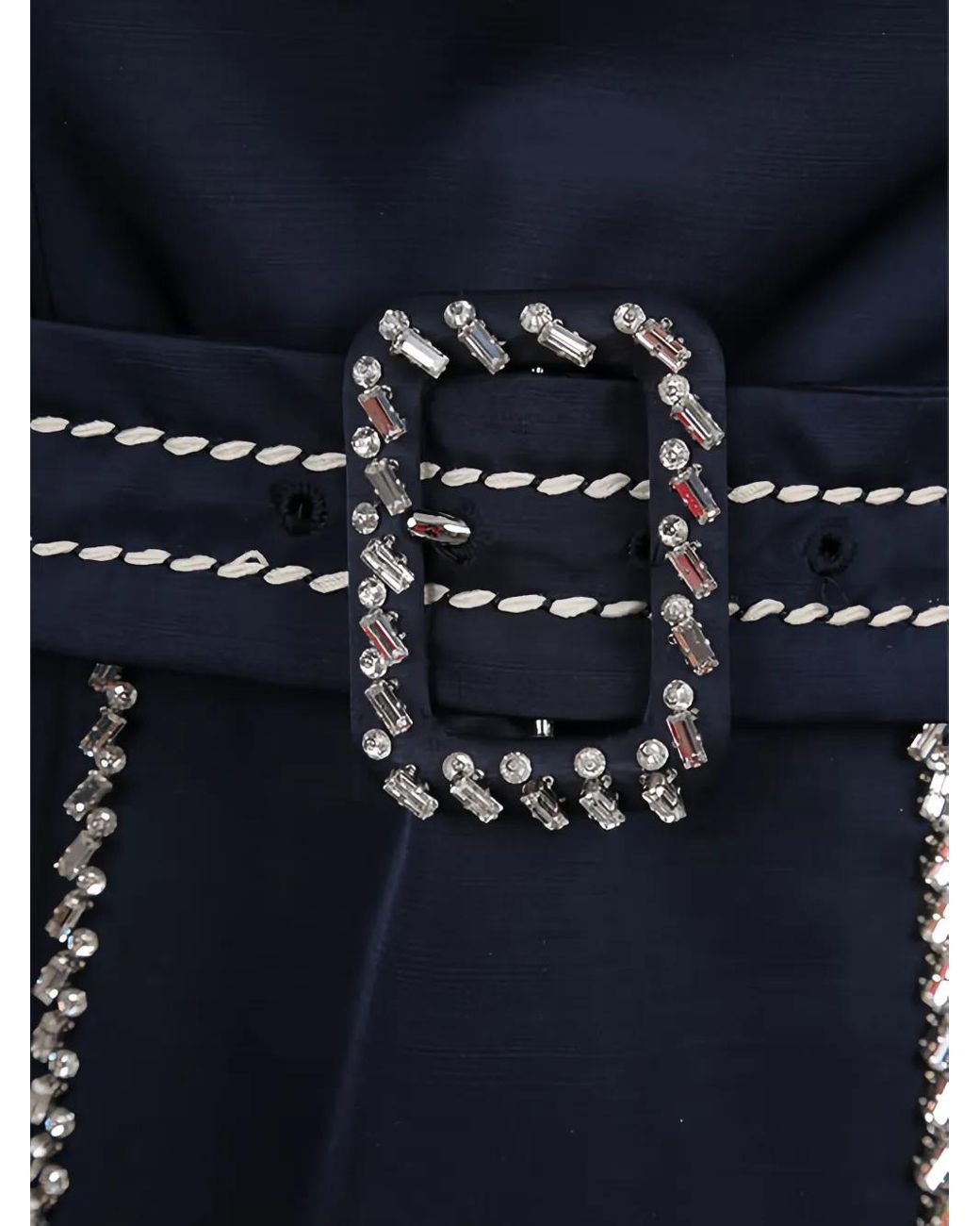 Prada Blue Crystal-Embellished Chiffon Minidress