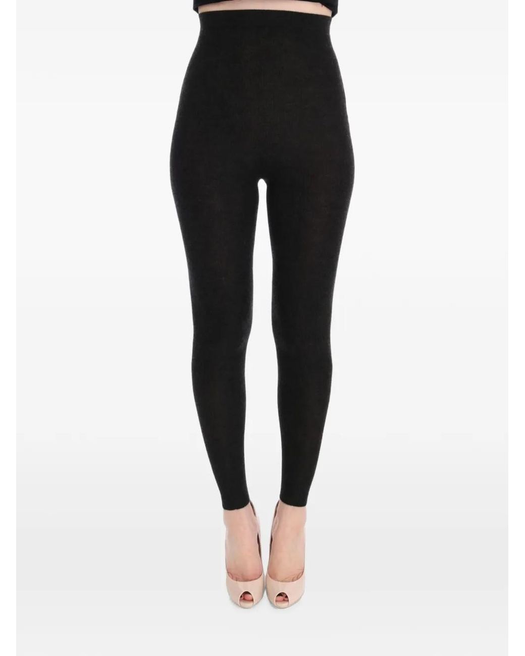 Dolce & Gabbana Black Ribbed-Knit Leggings