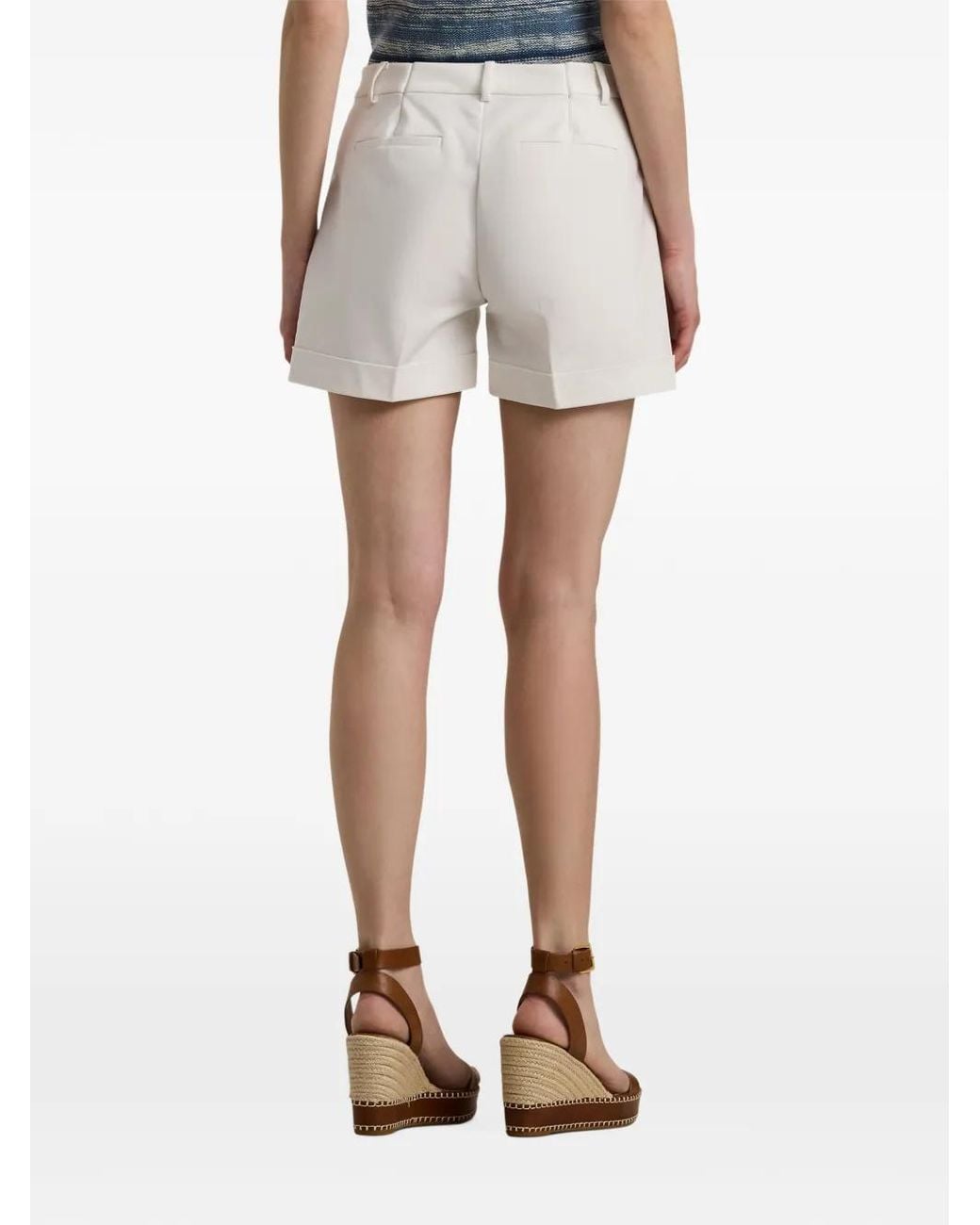 Ralph Lauren White Turn-Up Cuff Shorts