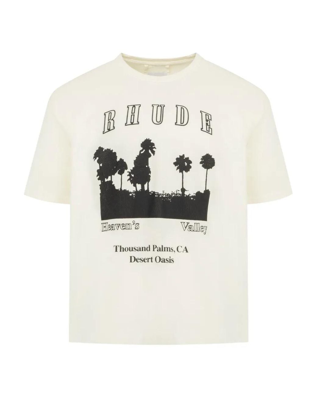 Rhude White Graphic-Print T-Shirt for men