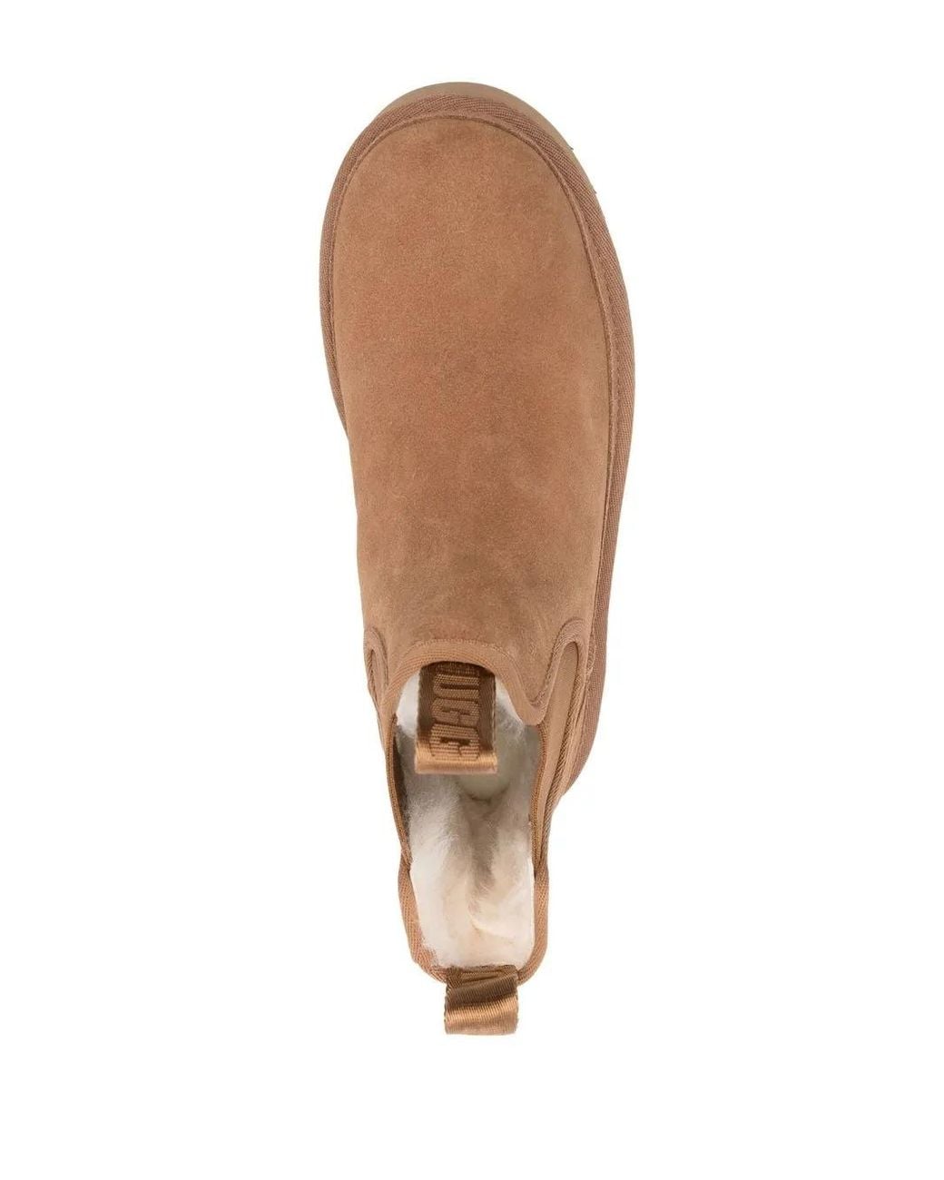 Ugg Brown Neumel Platform Chelsea Logo-Patch Suede Ankle Boots