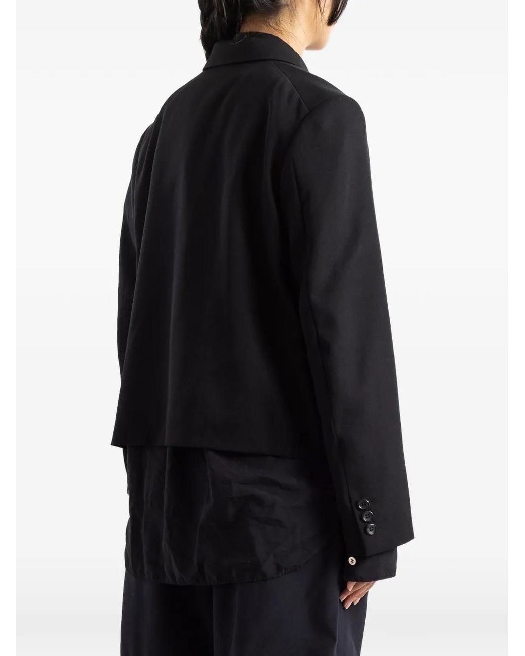 Comme des Garçons Black Curved-Hem Notched-Lapel Jacket