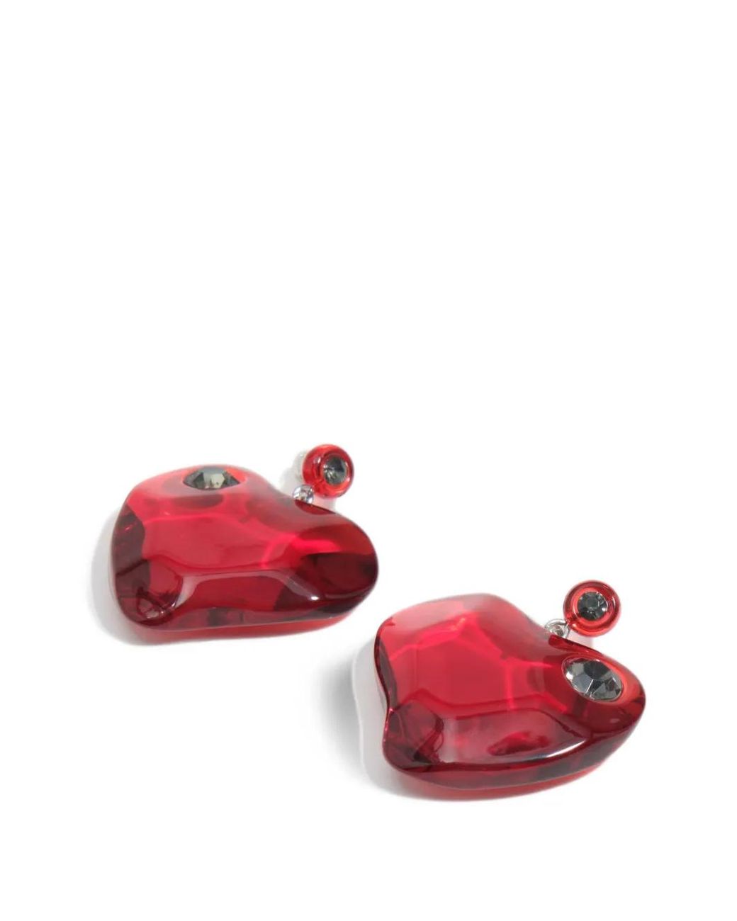 Bimba Y Lola Red Dark- Resin Heart Earrings