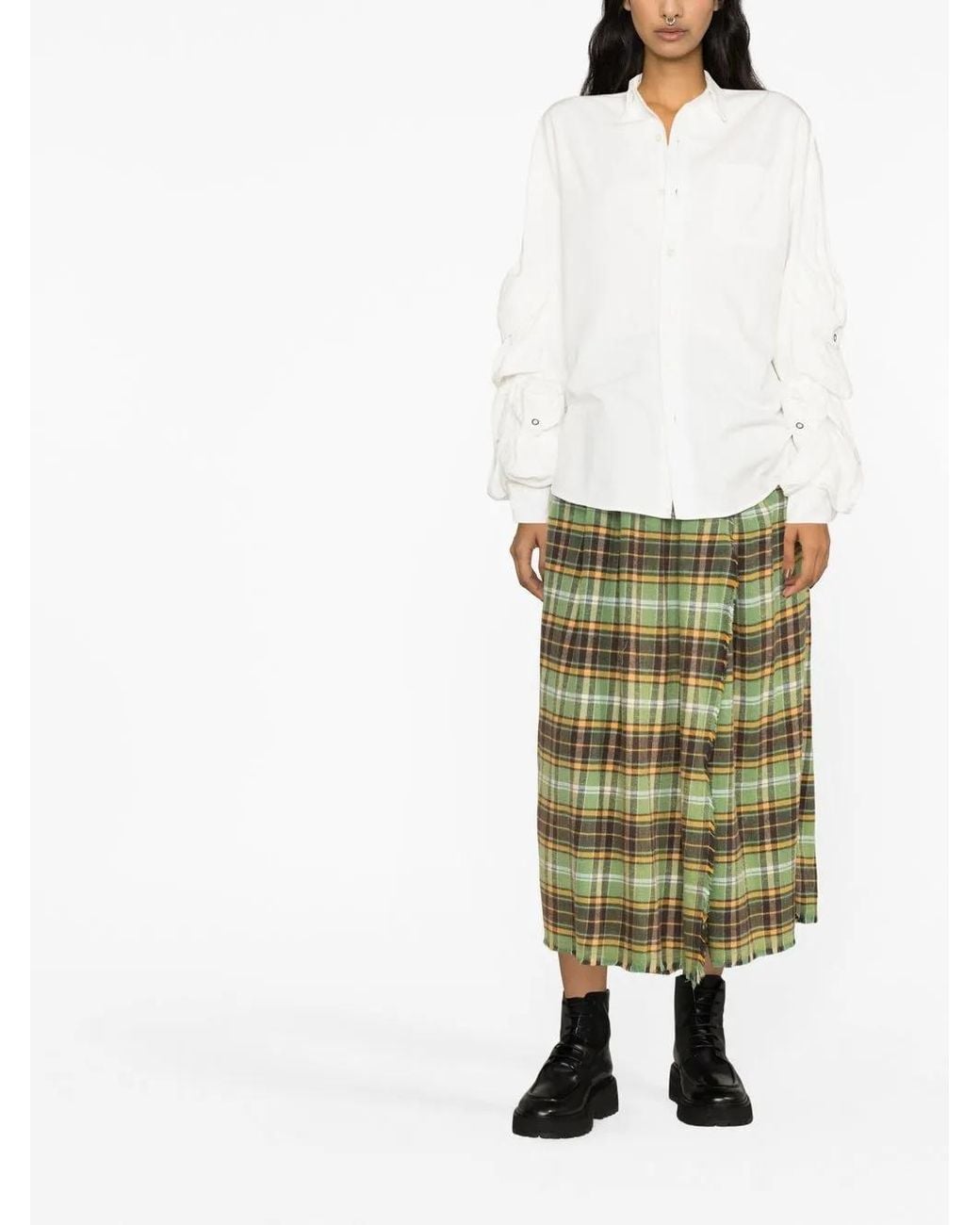 R13 White Cargo Pockets Shirt