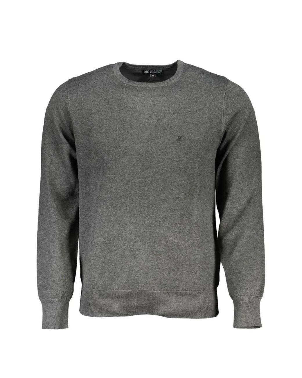U.S. Grand Gray Embroidered-Logo Crew-Neck Sweater for men
