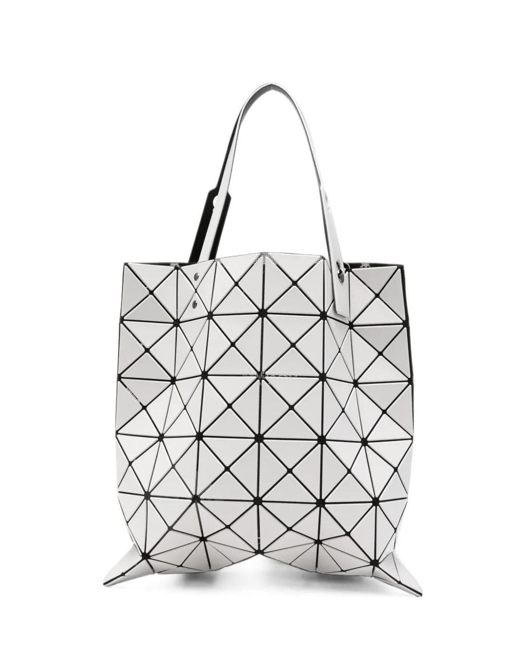 Issey Miyake White Lucent Geometric Tote Bag