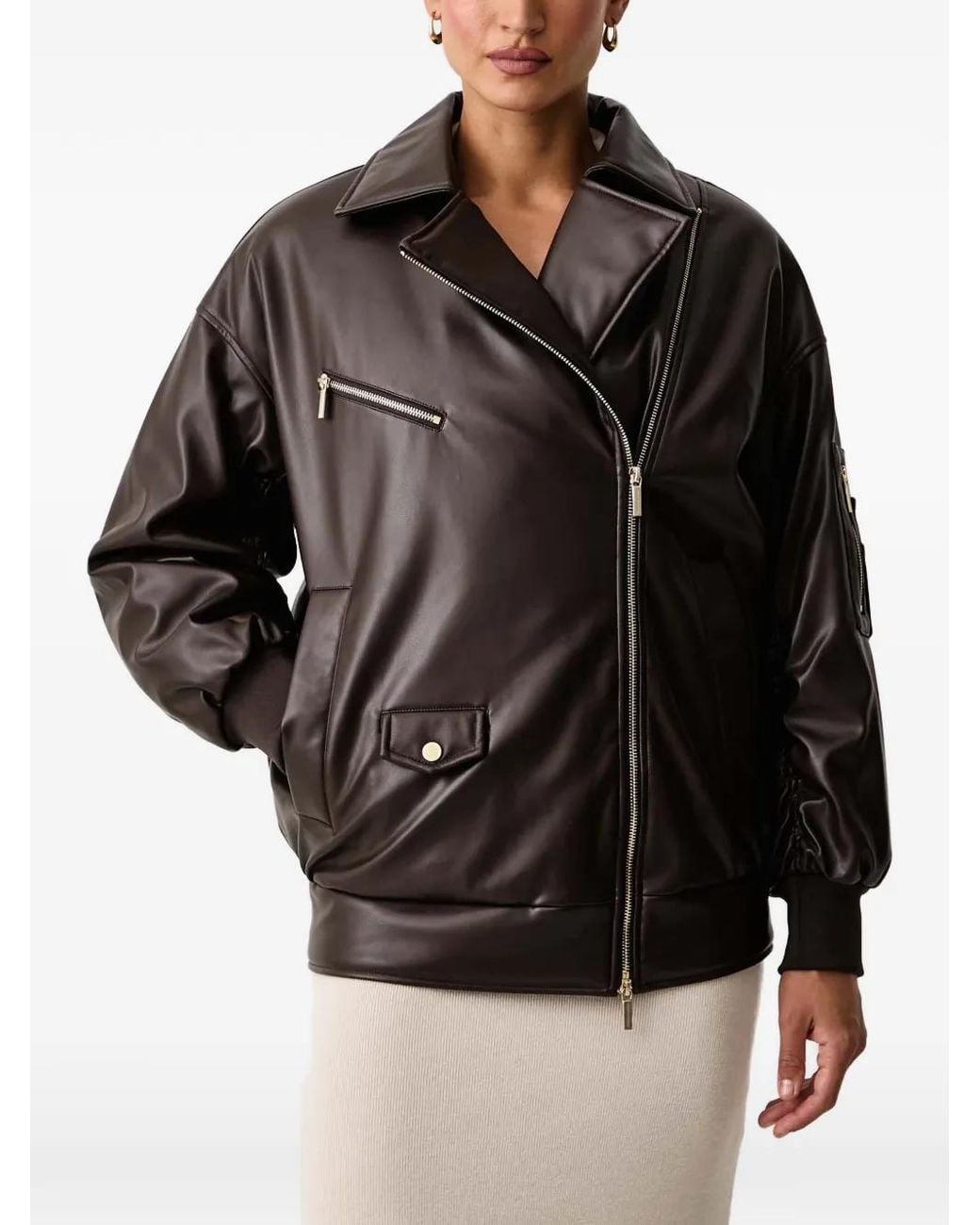 ARMANI EXCHANGE Black Veste À Zip Asymétrique