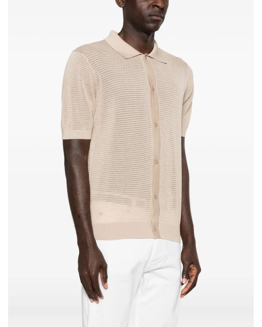 Tagliatore Natural Polo À Col Boutonné for men