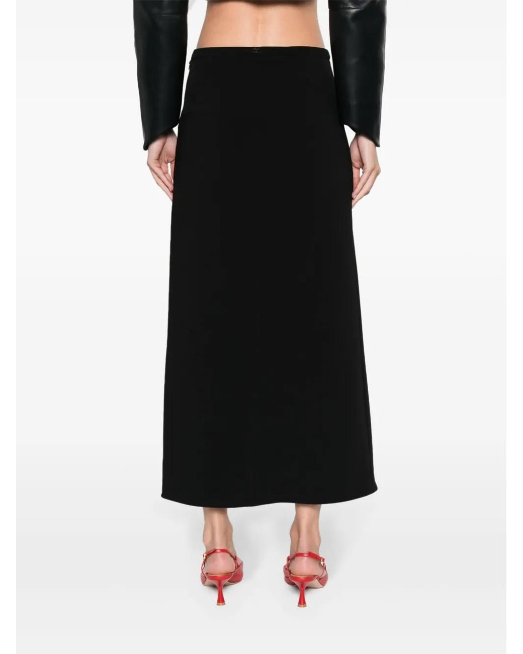 Courreges Black Ellipse Tailored Maxi Skirt