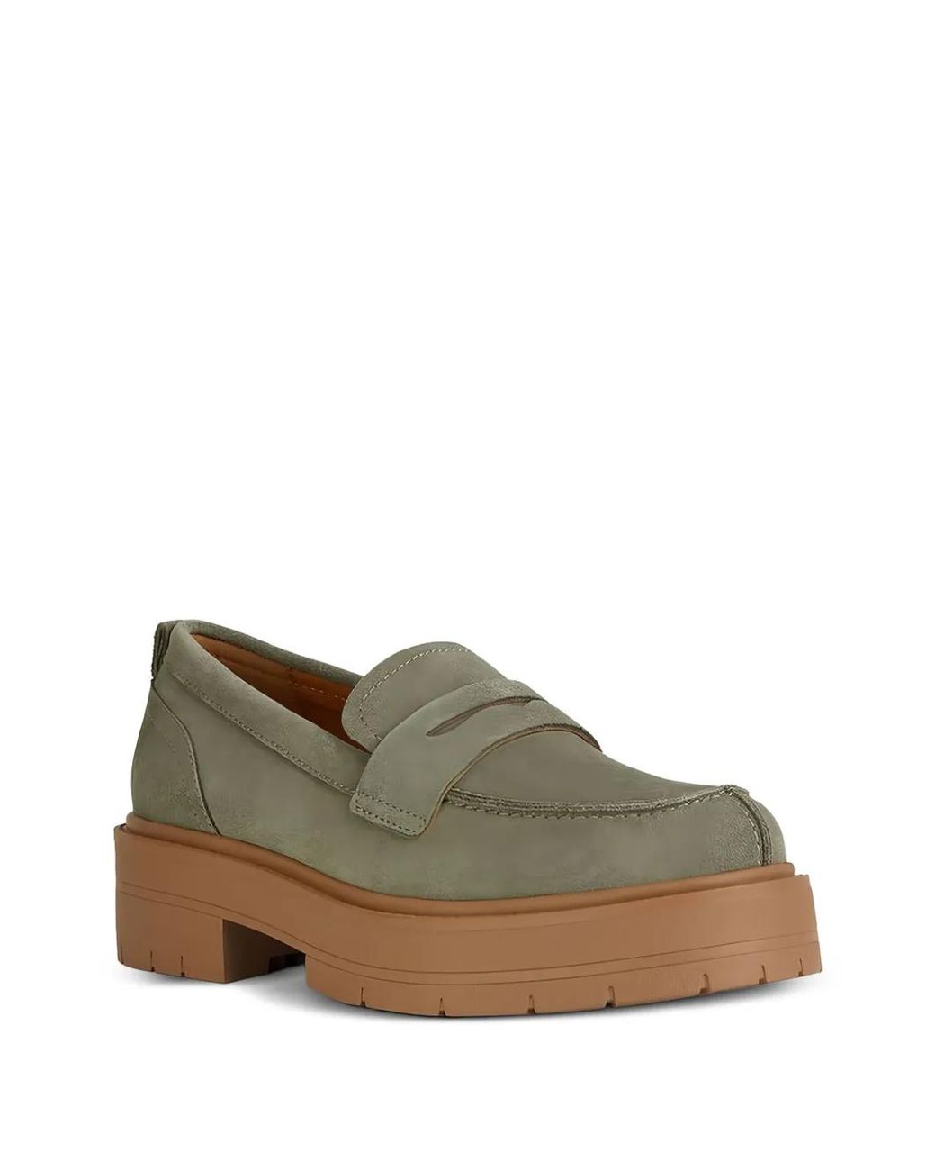 Geox Brown Penny Platform Loafers