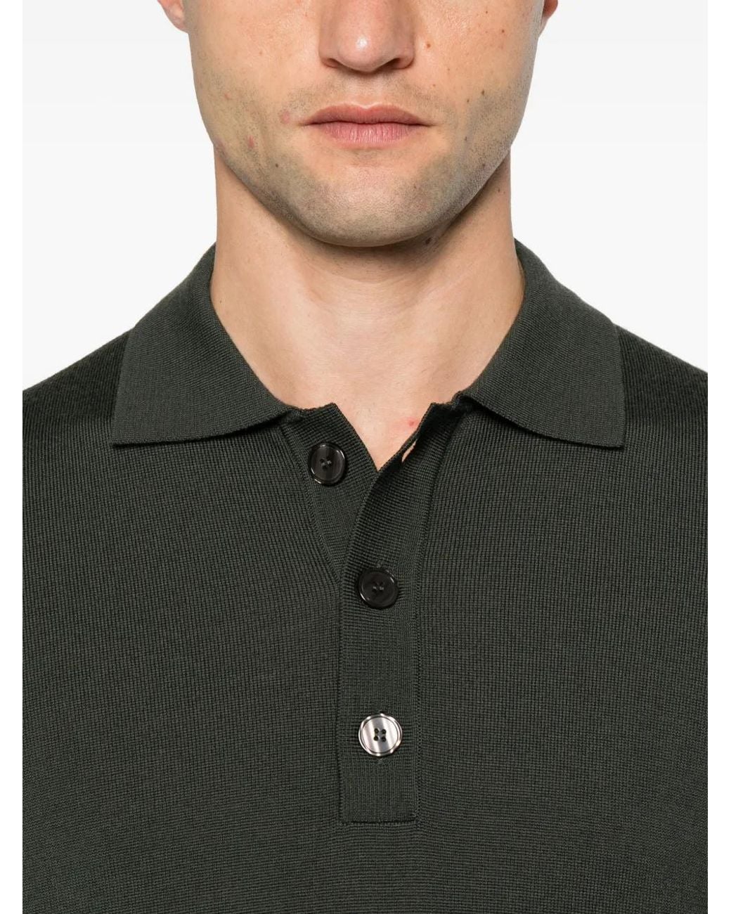 ÉPHÉMÈRE Green Long-Sleeve Polo Shirt for men