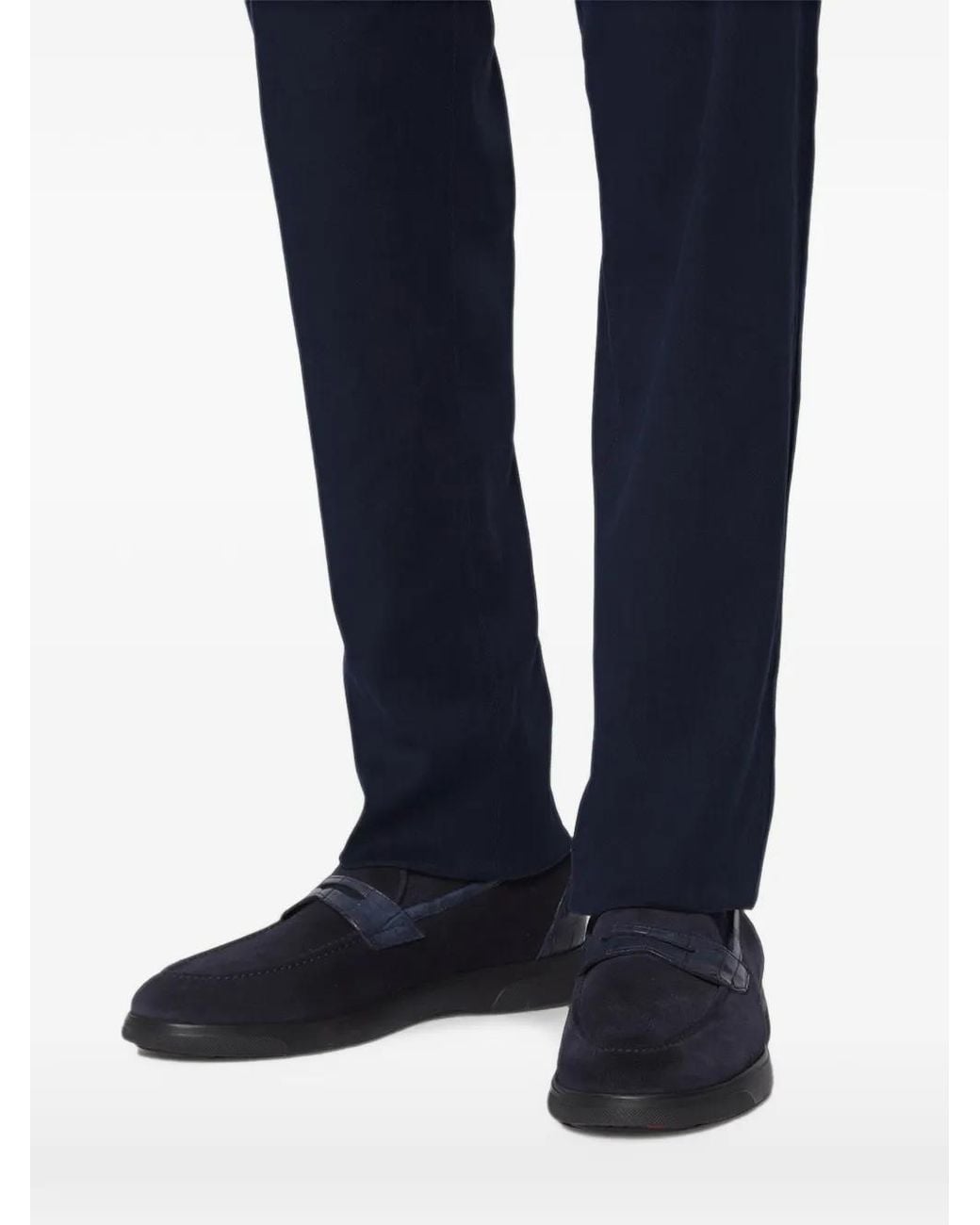 Kiton Loafer Mit Kroko-Effekt in Blue für Herren