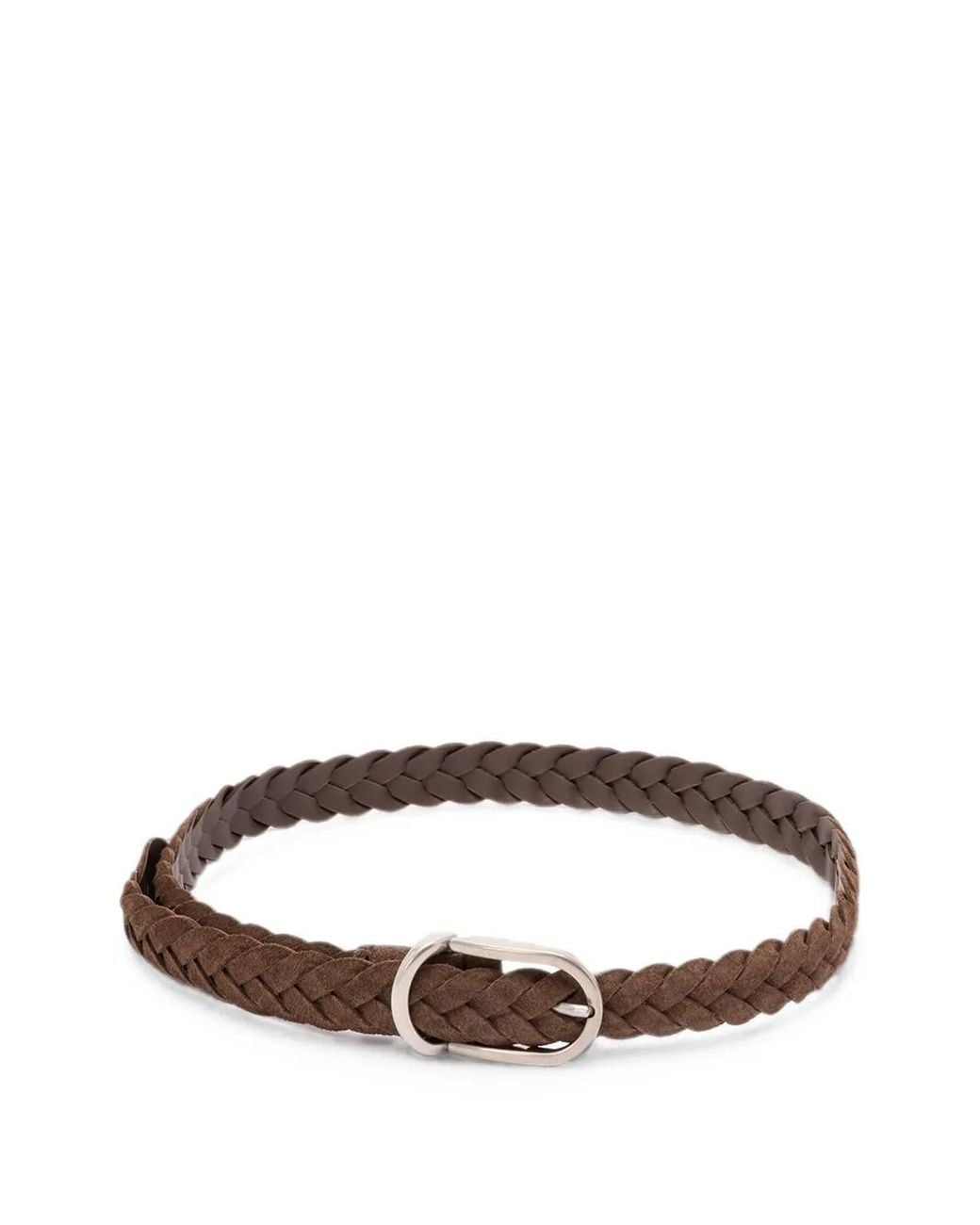 Brunello Cucinelli Brown Braided Suede Belt for men