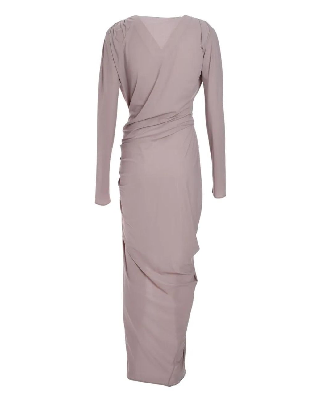 Atlein Gedrapeerde Maxi-Jurk in het Purple