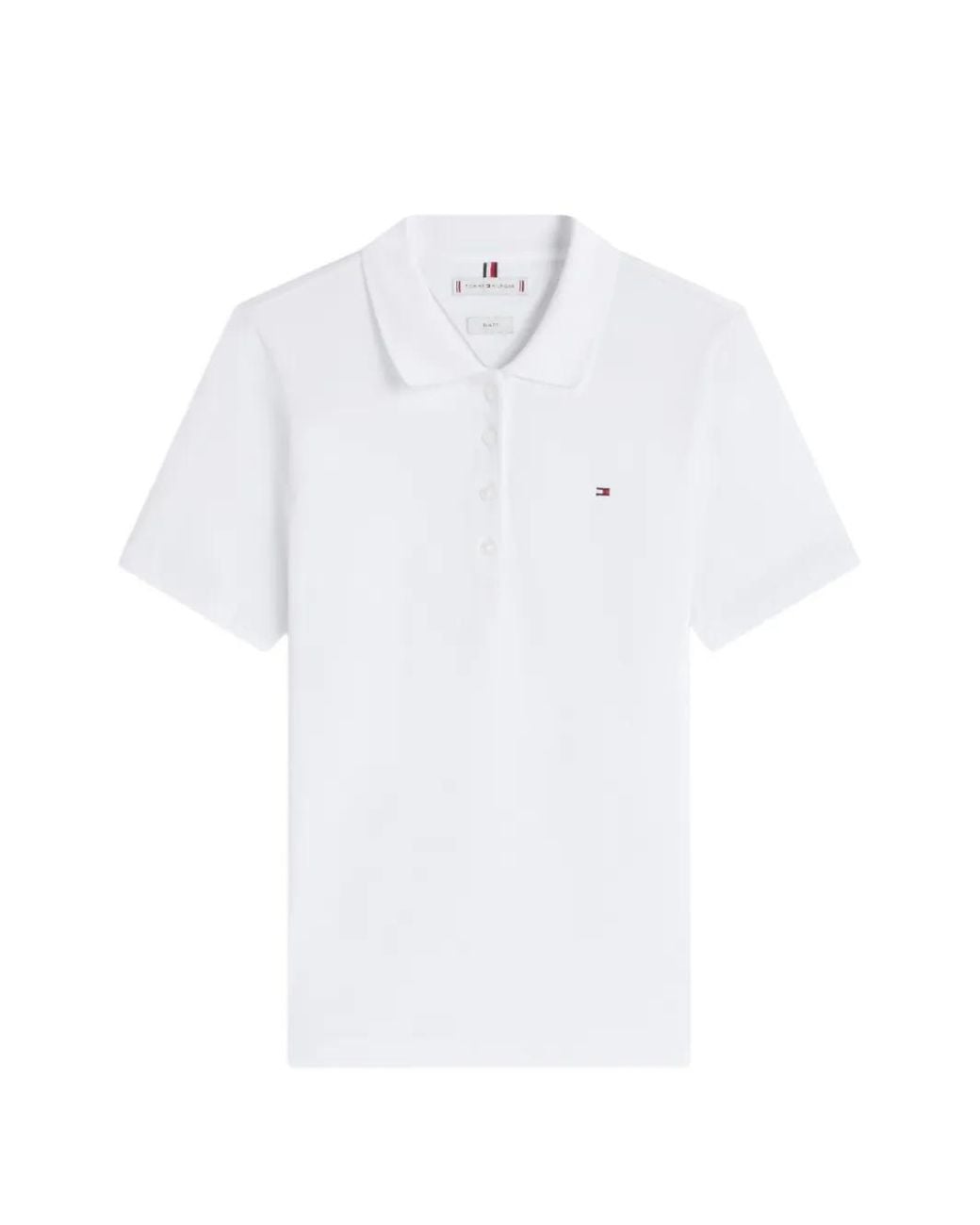 Tommy Hilfiger White Logo-Embroidered Polo Shirt