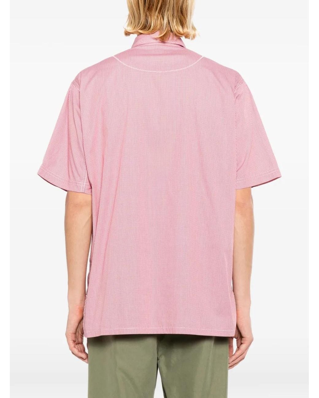 Junya Watanabe Pink Patchwork Gingham Shirt for men