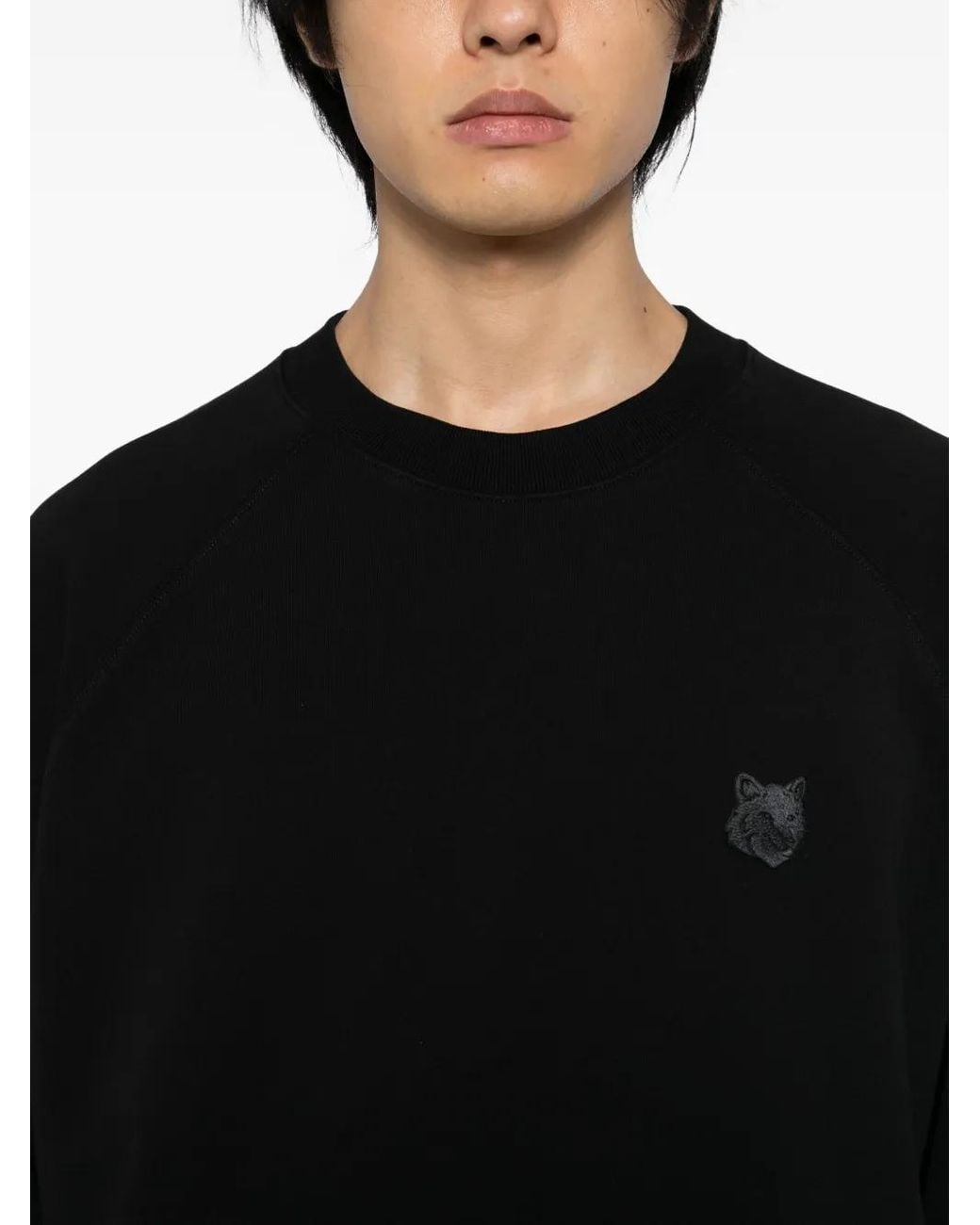 Maison Kitsuné Black Fox-Head Patch Sweatshirt for men