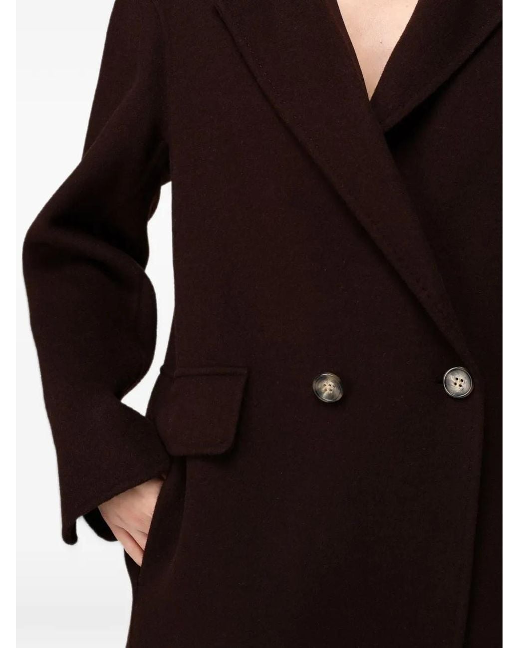 Hanita Black Double-Breasted Coat