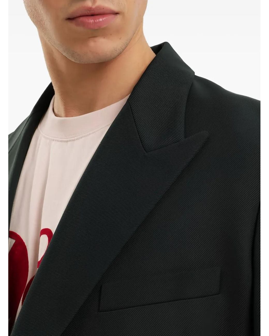 1989 STUDIO Black Double-Breasted Blazer for men