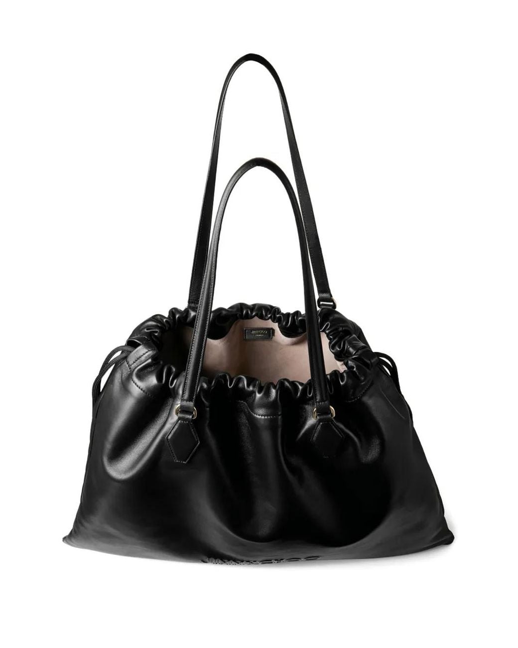 Jimmy Choo Black Large Drawstring Tote Bag