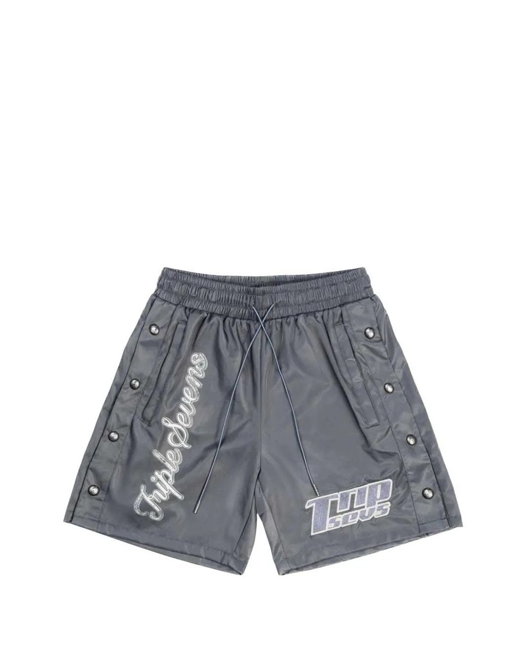 Triple Sevens Blue Short Boutonné À Logo Brodé for men